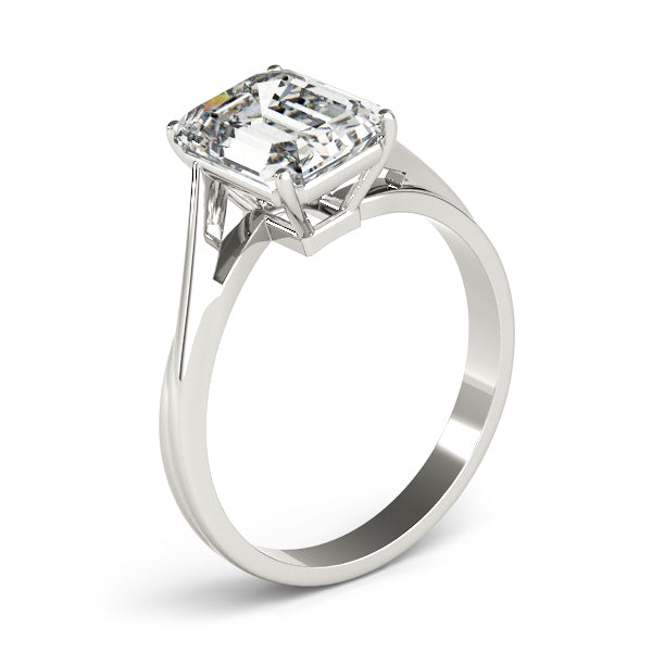 Hazel Emerald Diamond Solitaire Engagement Ring-VIRABYANI